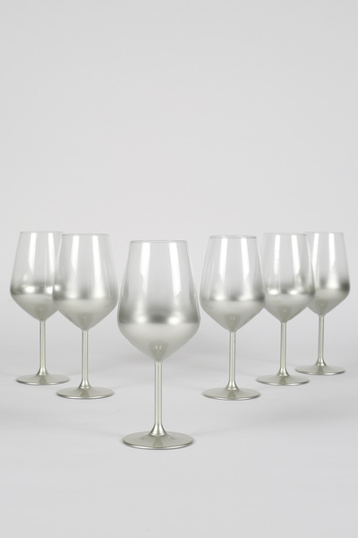 Rakle Glow 6'lı Su Kadehi Seti Silver 490 cc