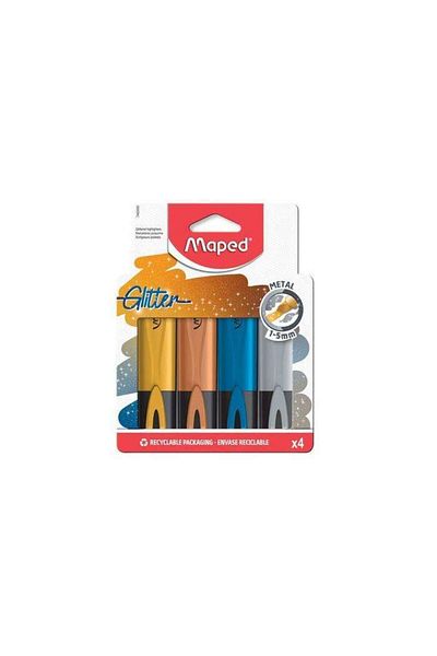 Maped Highlighter Silvery Metal Colors 4 Pieces N742000