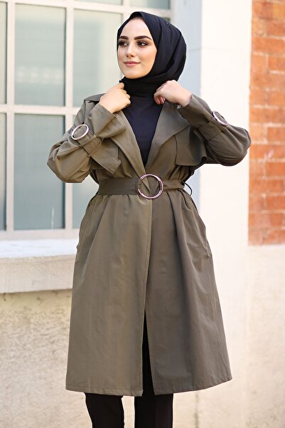InStyle Çift Renk Trençkot - Haki