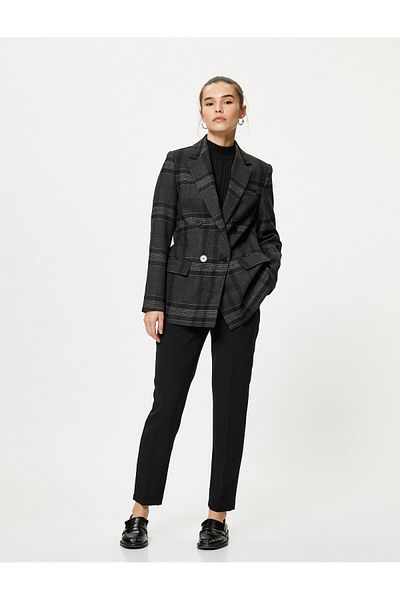 Koton Jachetă blazer cu două piepte, cu buzunar cu clapetă