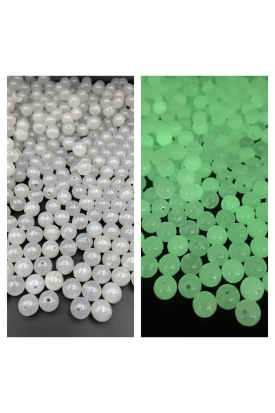 Hedef Bijuteri 100gr 10mm Fosforlu Akrilik Karanlıkta Parlayan Top Boncuk Fosfor,Neon,Glow Hobi Boncuğu(~180Adet)
