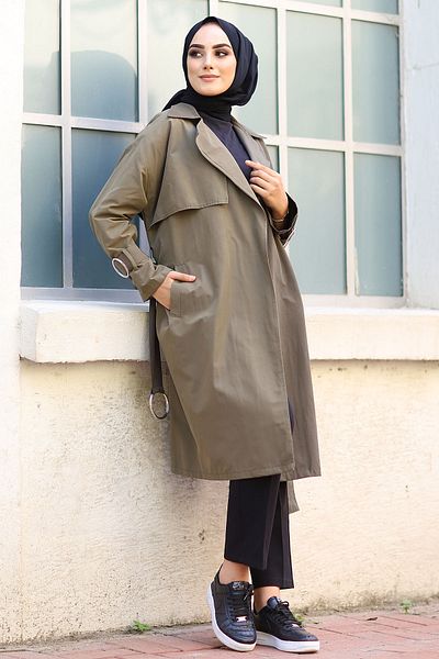InStyle معطف واق من المطر مزدوج اللون - كاكي