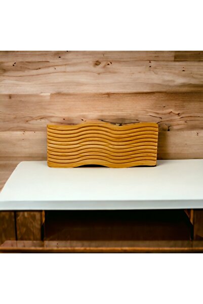 ELZEY HOME Bamboo Wavy Serving Table Natural 32x25 cm