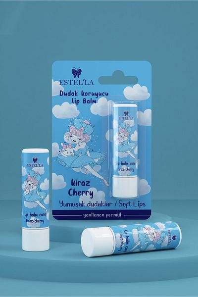 Estella End for Dry, Cracked Lips: Cherry - Lip Care Cream, Gloss, Moisturizing Lip