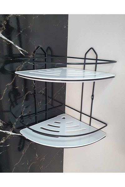 ZEK Lifetime Stainless Bathroom Corner Shelf Black