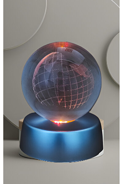 Genel Markalar 3D Işıklı Renk Değiştiren Standlı Cam Küre, Şık ve Dekoratif H...