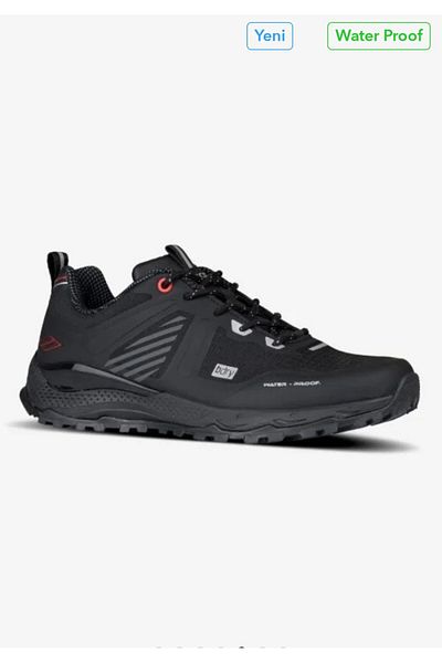Lescon Αδιάβροχα ανδρικά αθλητικά παπούτσια Safari Black Outdoor Trekking