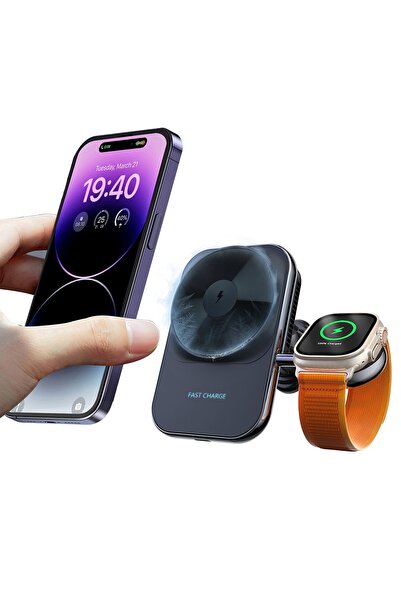Fogy Izgara Klipsli 15W Telefon ve 5W Apple Watch Kablosuz Şarj Destekli Soğu...