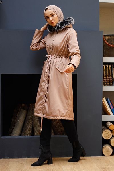 InStyle Polar 2440 Γούνινο Παλτό - Πούδρα