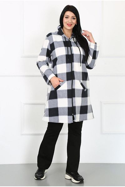By Alba Collection Women's Gray Fleece Plus Size Cardigan
