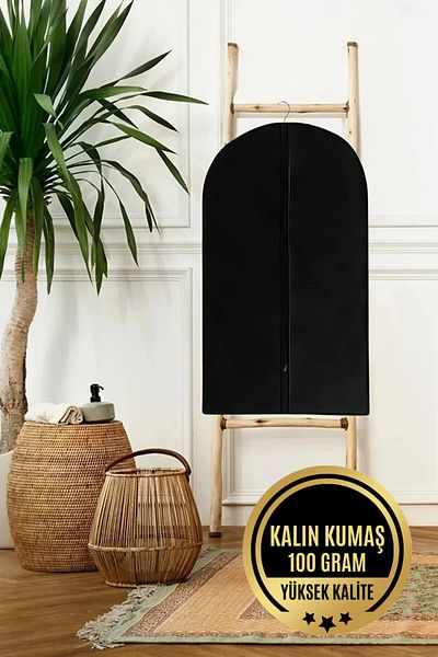 Paris Home 5 части калъф за костюм, облекло, калъф за носене и защита на рокля, черен Gamboç 100 гр, скрап от рокля