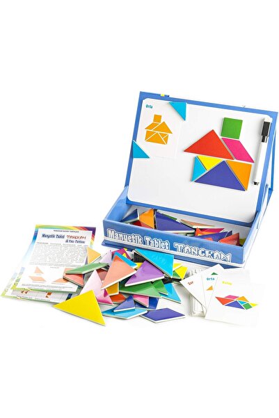 YILDIRIM OYUNCAK Eğitici Manyetik Tangram Yazı Tahtası 126 Parça Set