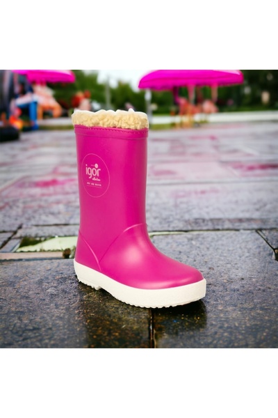 IGOR W10207 Splash kız çocuk içi kürklü kar botu , yağmur çizmesi , kaymaz taban