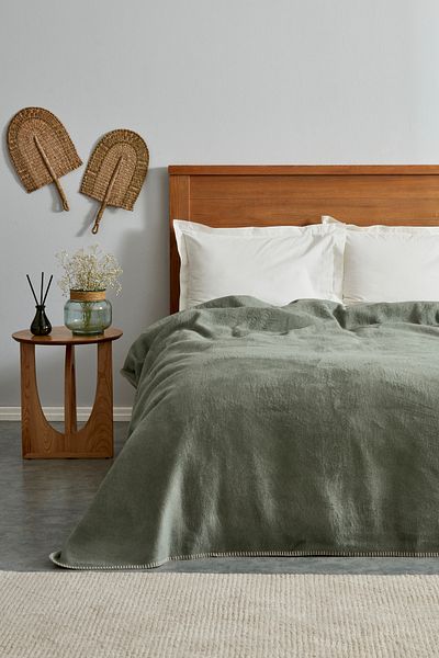 Karaca Home Saye, Blanket, Single, Green Beige