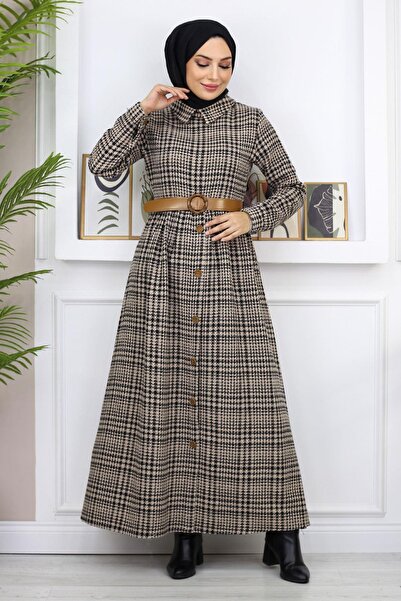 Modamihram Μαύρο φόρεμα με κουμπιά 19166