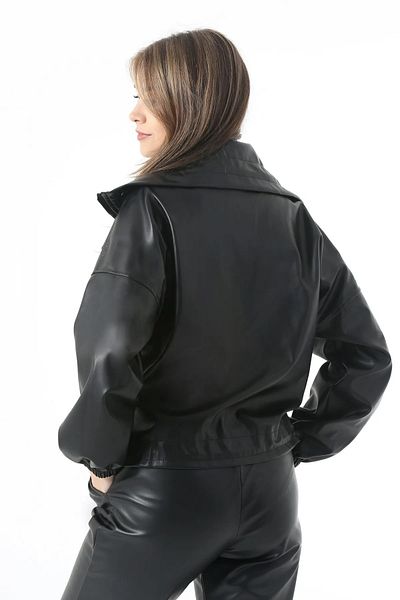 Asist Zippered Stand Collar Leather Jacket