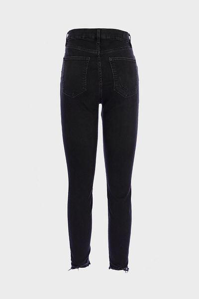 CROSS JEANS Judy Anthracite High Waist Patty Zippered String Ripped Skinny Curve Jean Trousers C 4521-207