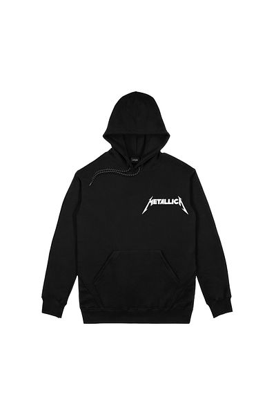 Orijin Tekstil Metallica San Francisco Est 1981 Черен суичър с качулка с принт отпред и отзад