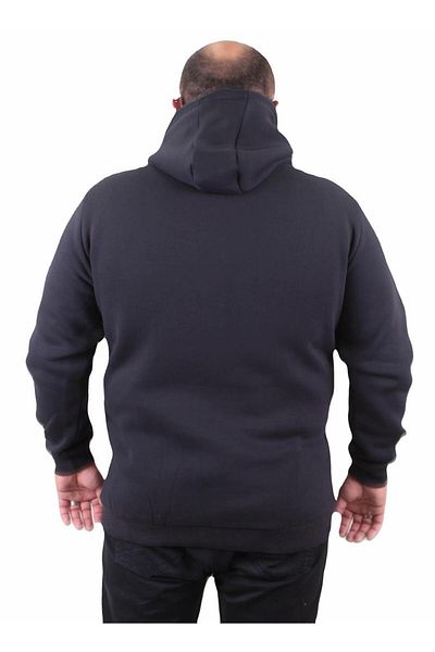 MocGrande Μεγάλου μεγέθους Unisex Hooded 3ip Sweat 11701 Navy Blue