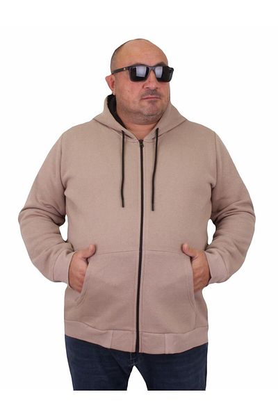 MocGrande Plus Size Unisex Hooded 3ip Sweat 11701 Earth
