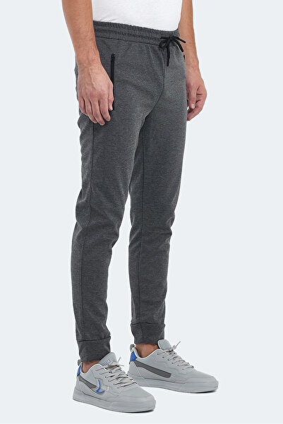 Slazenger ONON IN Erkek Fermuar Cepli Koyu Gri Eşofman Altı