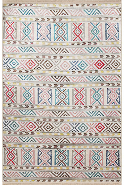 Rugs Modern Halı Beige Themed Multicolored Mixed Geometric Shape Patterned Mo...