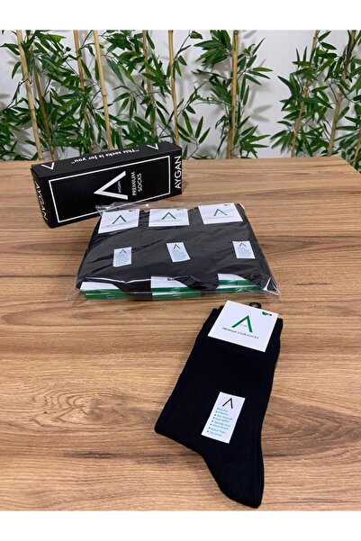 AyganStore 12 Çift Siyah Bambu Erkek Çorap Dikişsiz İpeksi Doku Koku Yapmaz %...