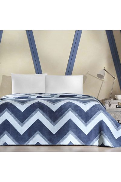 Taç Cotton Single Blanket Wendy Blue