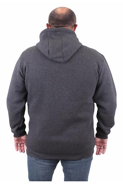 MocGrande Μεγάλο μέγεθος Unisex Hooded 3ip Sweat 11701 Anthracite Melange