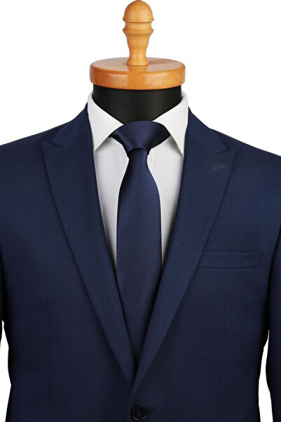 La Pescara Μπλε ναυτικό σατέν γραβάτα σε στενή γραμμή Sk5033