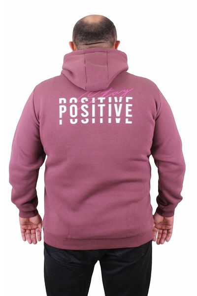 MocGrande Men's Plus Size Hooded Sweat Positive 23211 Lilac