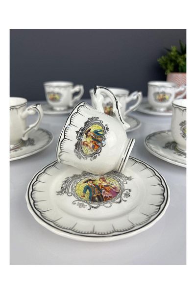 ACAR Porcelain 6-Piece Vintage Italian Cup Set