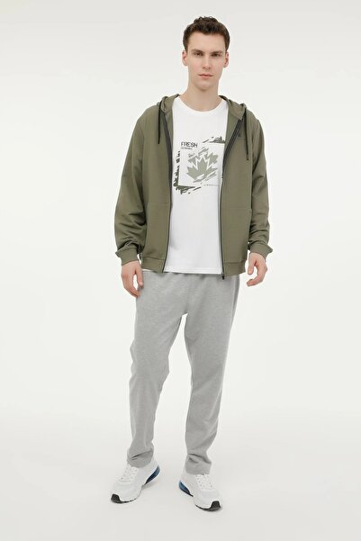 lumberjack M-SN72 BASIC FZ HOD 3FX SWEAT - HAKİ - S - ST06868-HAKİ-S