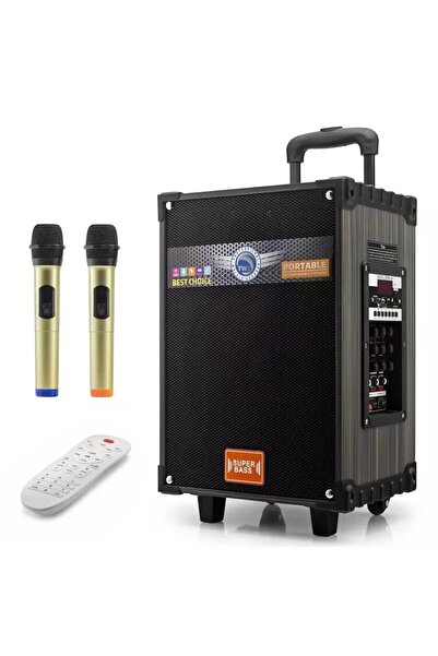KOÇAKELEKTRONİK Şarjlı Kumandalı Çift Mikrofonlu Hoparlör Karaoke Sistemi Taş...