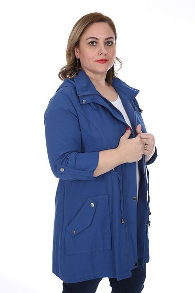 Brendon Trench sezonier din bumbac de marime mari pentru femei 3019
