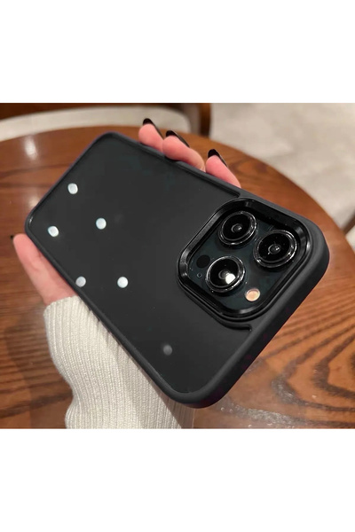 EDELFU غطاء ميكا أصلي لهاتف آيفون 14 برو باللون الأسود بدون مفاتيح معدنية وحي...