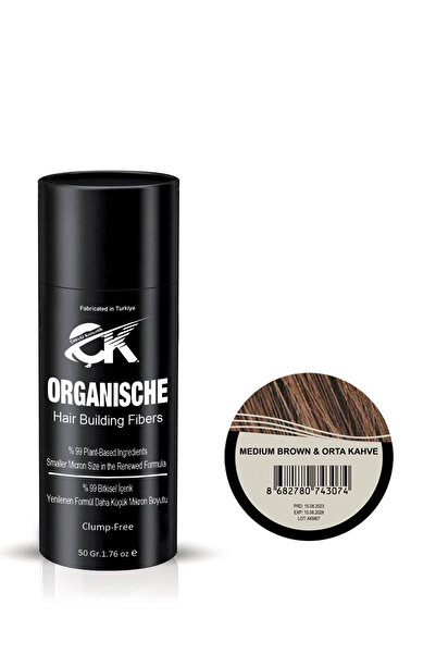 Organische Keratin Tozu 50 Gr. Yerli Üretim Orta Kahve Topik Saç Tozu Yeni Fo...