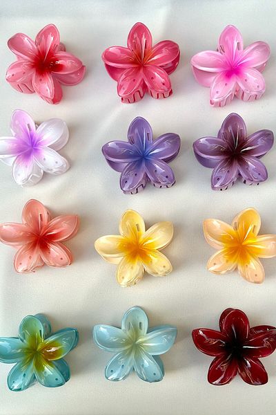 yucelique Agrafă de păr cu flori de hibiscus Emi Jay Design (7,5 cm)