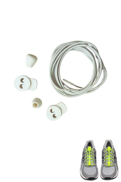 Shoes Comfort Smart Laces, Practical Elastic Shoelaces 100 Cm WHITE 1 Piece