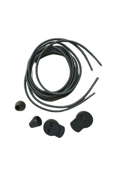 Shoes Comfort Smart Laces, Practical Elastic Shoelaces 100 Cm DARK GRAY 1 Piece