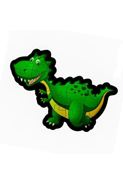 Farbu Oyuncak لغز ديناصور خشبي مكون من 14 قطعة من اللغز الخلفي