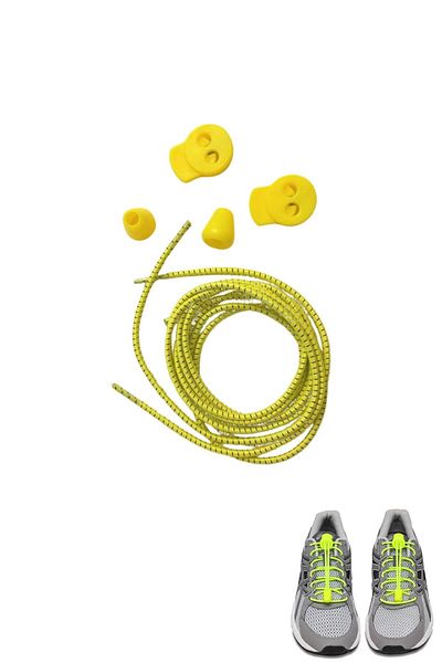 Shoes Comfort أربطة ذكية، أربطة أحذية مطاطية عملية 100 سم أصفر 1 قطعة