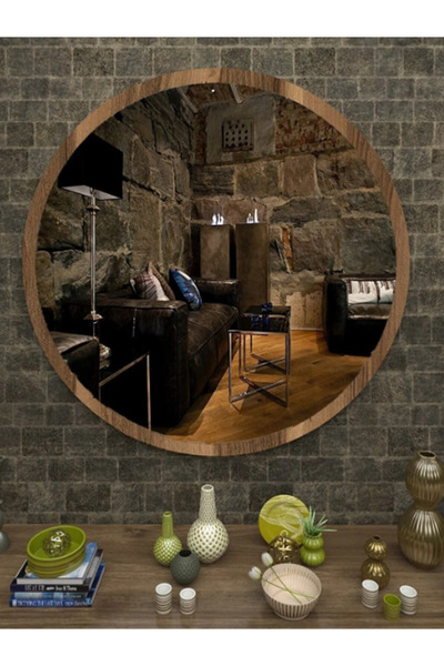 SEDAŞ LIVING UNITS Dekoratif Koyu Ceviz Duvar Aynası Wc Hol Antre Oda Konsol ...