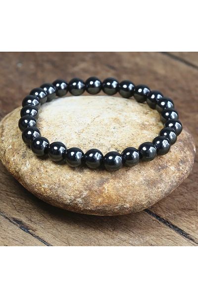 serbestmoda Men's Bracelet Hematite Natural Stone Birthday Gift for Lover
