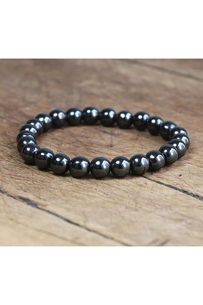 serbestmoda Men's Bracelet Hematite Natural Stone Birthday Gift for Lover