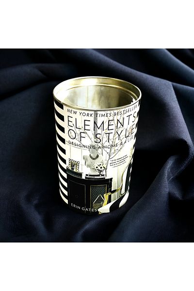 Saccura Decor Element Classic Model Cylinder Box, Black & White Decorative Cylinder Box