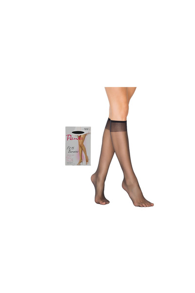OEM PENTİ 500 BLACK FIT 15 TOE-LESS GLOSSY THIN PANT SOCKS 12 Pieces