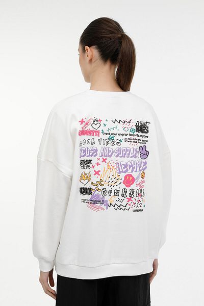 lumberjack WL TINA-B 16ES213 3PR Ekru Kadın Sweatshirt