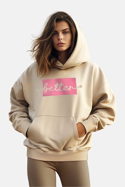 Trendyol Collection Stone Thick Fleece Uvnitř Vyšívané Oversize/Wide Fit Kapesní pletená mikina s kapucí TWOAW22SW1855