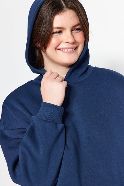 Trendyol Curve Πλεκτό φούτερ με λεπτομέρεια Indigo Ebroidery TBBAW24AO00018